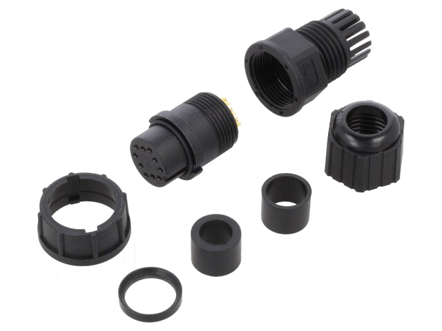 Connector: rond; stekker; maat C; vrouwelijk; PIN: 10; 5A; IP67 Connector: rond; stekker; maat C; vrouwelijk; PIN: 10; 5A; IP67